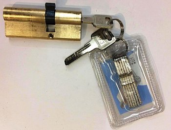 Механизм цилиндровый Евродверь AL 80мм(32,5х47,5) перекодируемый, 2+5 ключей, алюминий