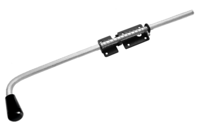 На картинке «Засов гаражный 600 мм, чёрный, подпружиненный (Домарт)»