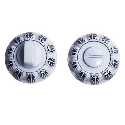 На картинке «Накладка поворотная "Trodos" BK04-AL WW/CP/WW "эмаль" белый/хром/белый»