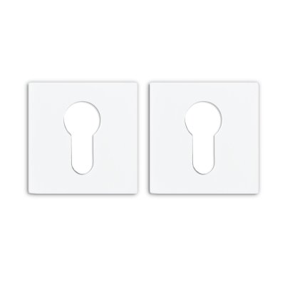 На картинке «Накладка на цилиндр Vrata "AEA20" квадрат 03, белый матовый»