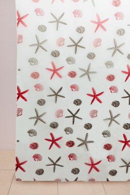 На картинке «Штора для ванной "Delphinium" WS-800 (LZ-0293) бежевая180х180»