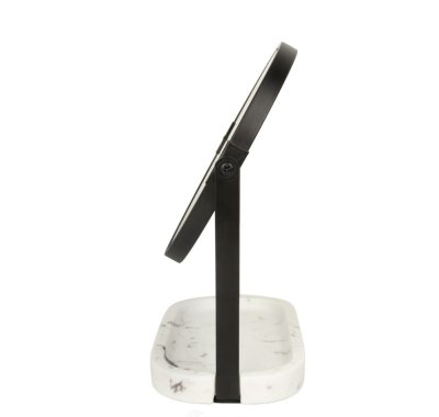 На картинке «Зеркало настольное Бьянка, двусторонее, с 2х увеличением, принт под мрамор, 18,8x11,7x23,6 см, HMR02»