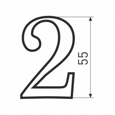 На картинке «Цифра пластиковая SOLLER №2 (золото)»