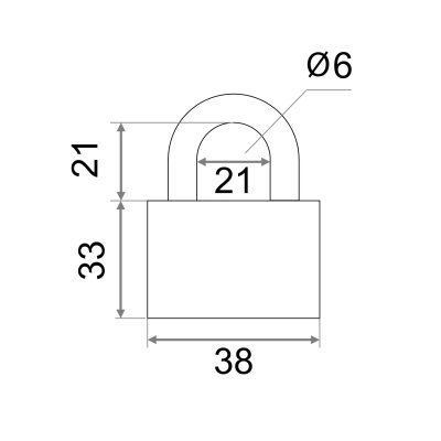 На картинке «Замок навесной Vrata BC-НG36-38 чугун, серый»