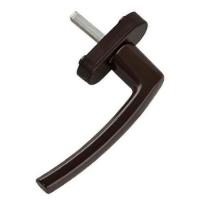 На картинке «Ручка пласт. для пластиковых окон коричневая»