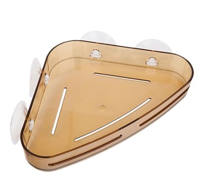 На картинке «Полка угловая пласт. присоска коричневый W6952»