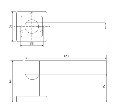 На картинке «Ручки дверные Code Deco H-22050-A-GRF»
