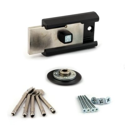 На картинке «Замок накладной "Барьер-2Р" (никель) г.С-Пб»