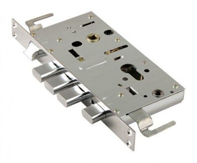 На картинке «Корпус врезного замка "2524-3Р Автомат" 3 ригеля+задвижка, левый (A6-AL)»