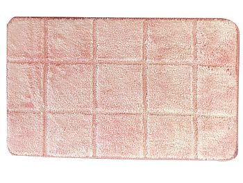 Коврик Плитка 45х75 см микрофибра, розовый