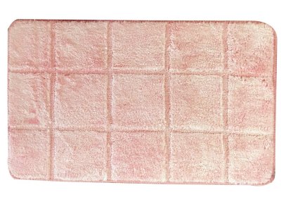 На картинке «Коврик "Плитка" 45х75 см микрофибра, розовый*»