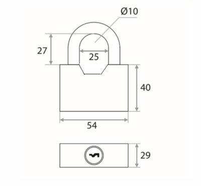На картинке «Замок навесной Trodos BC-AL-4-60 алюминий, шагрень серый, блистер»