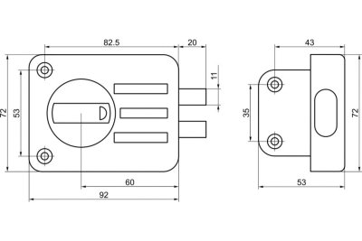 На картинке «Замок накладной ЗНД-1А-Т "Просам" (87100 )»