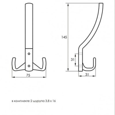 На картинке «Крючок SOLLER 212А бронза»