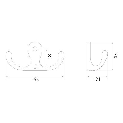 На картинке «Крючок "Двойной" (04.12.02) большой, хром»