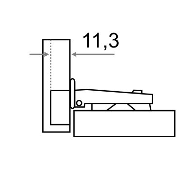 На картинке «Петля 11.17.02 накладная CLIP-ON с доводчиком 3D»