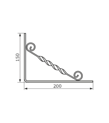 На картинке «Кронштейн фигурный "Домарт" 200х150 белый »