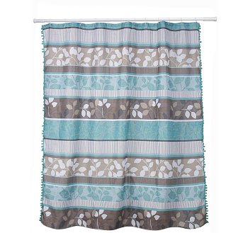 Штора для ванной с тесьмой A-12 (аквамарин) 1,8*1,8