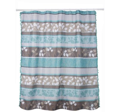 На картинке «Штора для ванной с тесьмой A-12 (аквамарин) 1,8*1,8»