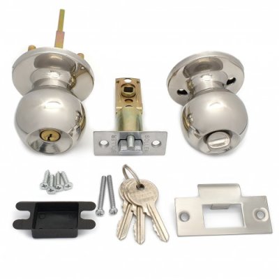 На картинке «Ручка-защелка /кноб/ межкомнатная SOLLER ЗШ-01  хром с ключом и фиксатором »