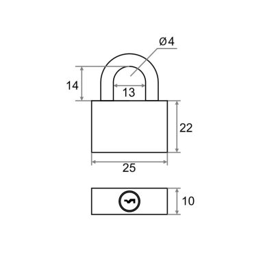 На картинке «Замок навесной "Trodos"(Blister) ВL5-25 латунь»