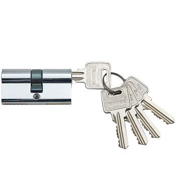 Механизм цилиндровый Trodos ЦМ 60(30х30) латунь 5 ключей, хром, блистер