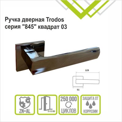 На картинке «Ручка раздельная Trodos "845" серия 03 slim, черный никель»