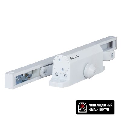 На картинке «Доводчик дверной БУЛАТ ARCTIC ДД 502/4 AH-W (40-90 кг) белый со скольз. тягой, »