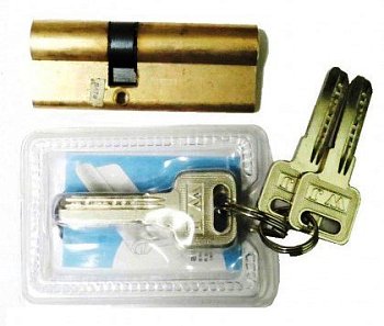 Механизм цилиндровый Евродверь4 80мм(35х45) перекодируемый, 2+6 ключей, латунь
