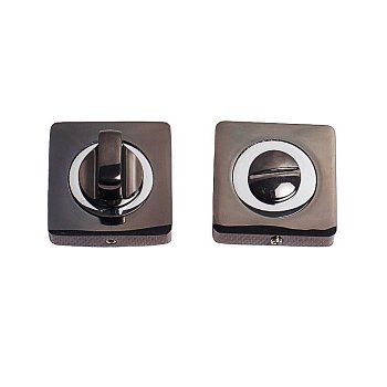 Накладка на цилиндр Trodos BK02-AL BN_CP квадрат черный никель_хром