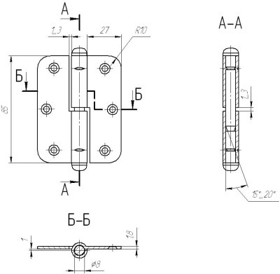 На картинке «Петля накладная ПН1-85 белая правая»