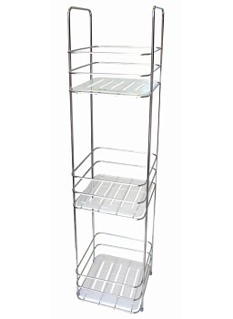 Этажерка хром 3-ая с пласт. вставками W4869