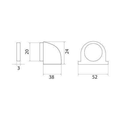 На картинке «Ограничитель "Trodos" "Напольный" магнитный 08.11.02 хром»