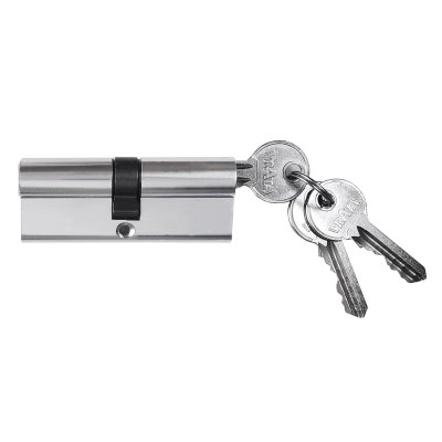 На картинке «Механизм цилиндровый Vrata ЦМ 70(35х35) алюминий 3 ключа, хром»