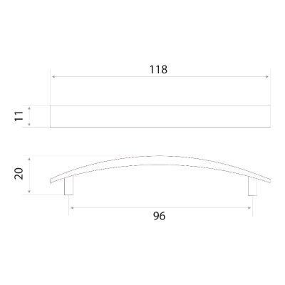 На картинке «Ручка-скоба 14.79.07 "Карат" 96, серебро»