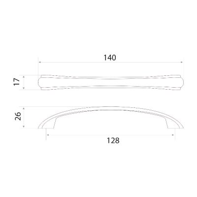 На картинке «Ручка-скоба ZY-697 (128) золото-никель»