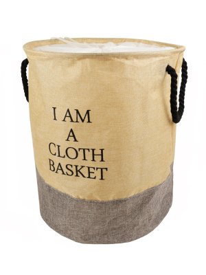 На картинке «Корзина текстильная с завязками "Для одежды" серая, 40х50 см, 68011-4-1»