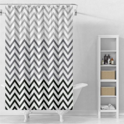 На картинке «Штора для ванной Delphinium "Зигзаг" ПВХ 180х200см, 12 колец, мультиколор»