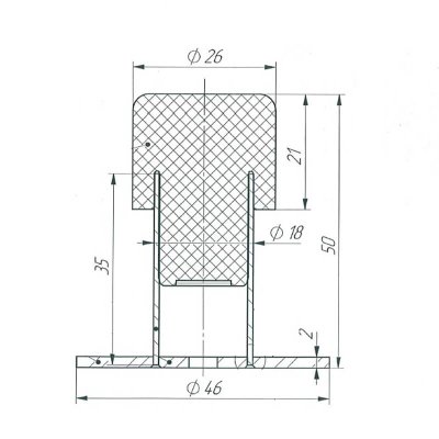 На картинке «Ограничитель 08.13.09 BL (черный) H=50 MARLOK»
