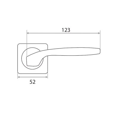 На картинке «Ручка дверная "Trodos" AL-02-L228 SN/CP "квадрат" никель/хром»