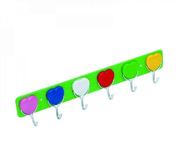 Крючок пластма. на планке 6шт 302-3