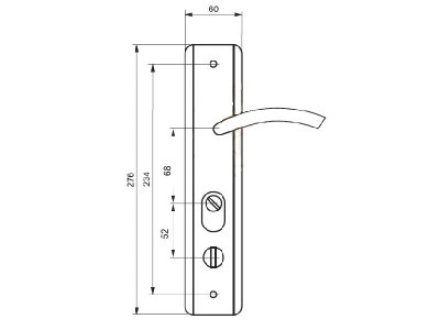 На картинке «Комплект ручек для китайской двери "ML-200 Автомат Ellipse" без  подсветки, левая»