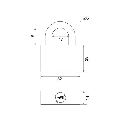 На картинке «Замок навесной "Trodos"(Blister) BC-HG36-32 полимер»