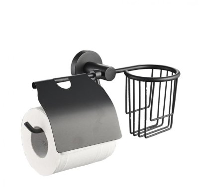 На картинке «Держатель для т/б с корзиной Black 20545»