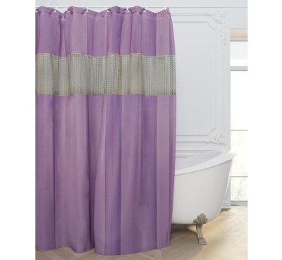 На картинке «Штора для ванной Peva с 3D вставкой (лаванда) 1,8*2,0»