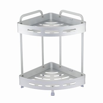 Полка настенная Zenfort 2-ярусная угловая TA-3542A2, серебро