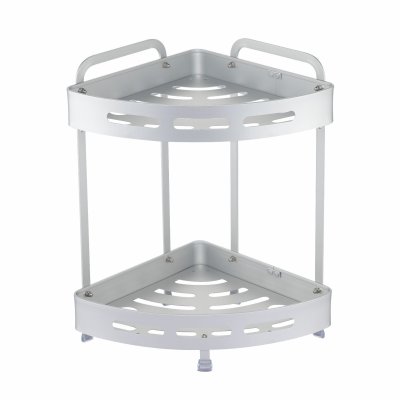 На картинке «Полка настенная Zenfort 2-ярусная угловая "TA-3542A2", серебро»