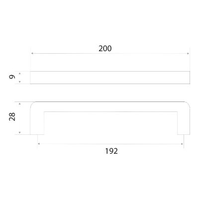 На картинке «Ручка-скоба "TRODOS" DMZ-21203-192 (серебро)»