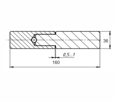 На картинке «Петля гаражная с шаром 36х160 б/п М-К»