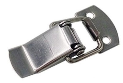 На картинке «Замок-защёлка "Лягушка №1"(56х15мм) мини, подпружиненный, хром»
